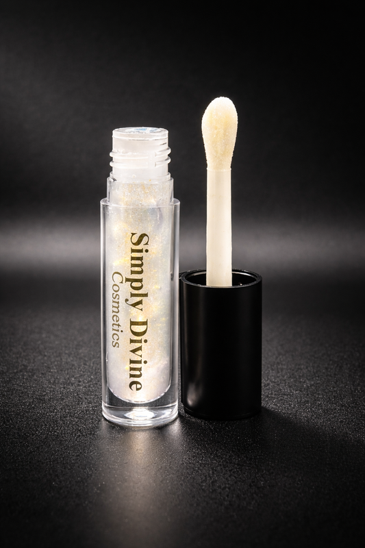 Sarah Blue Sparkle cruelty-free high-shine lip gloss with nourishing oils – Simply Divine Cosmetics