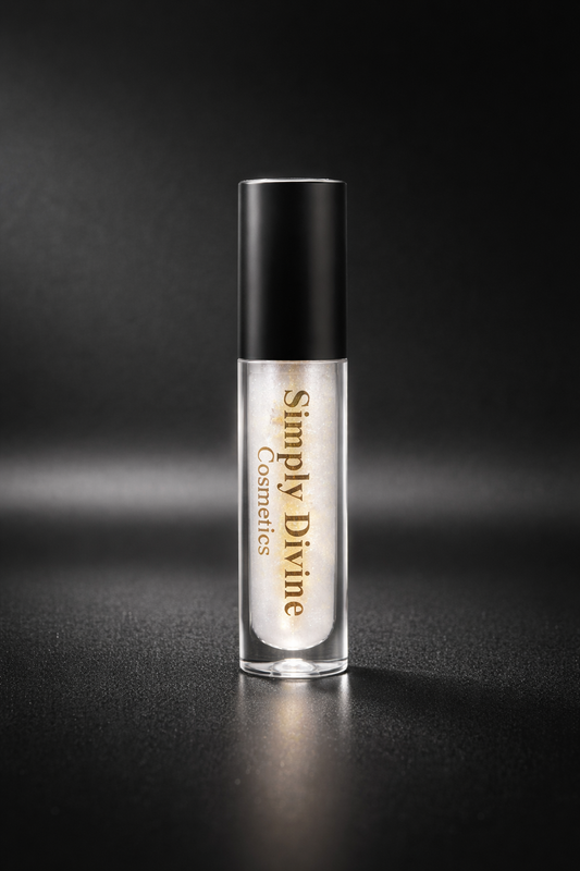 Sarah Blue Sparkle vegan lip gloss infused with anointing oil – Simply Divine Cosmetics Genesis Collection